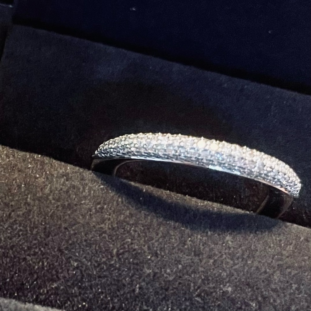 GEORG JENSEN Offspring Ring: Pavé Diamonds/Sterling Silver Sz 7-8 US (56-57 EU)